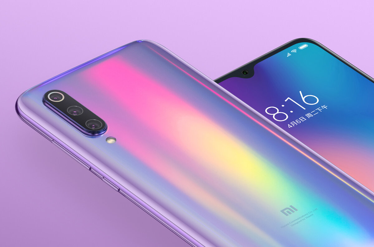 Переливающиеся цвета тыльной стороны Xiaomi Mi 9