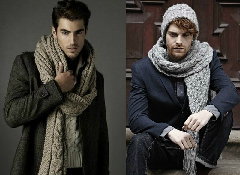 Мужской вязанный шарф: актуальные модели и стильные луки