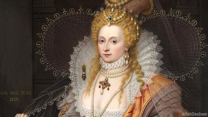 Елизавета I (1533-1603), королева Англии и Ирландии, единственная дочь Генриха VIII от брака с Анной Болейн. Из открытых источников интернета