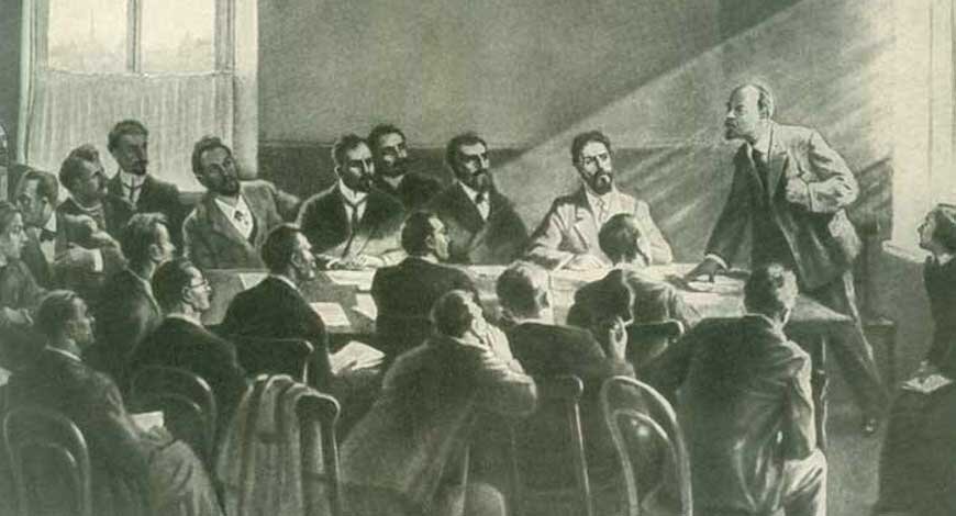 Выступление Ленина на III съезде РСДРП. Художник Александр Любимов. Дата неизвестна