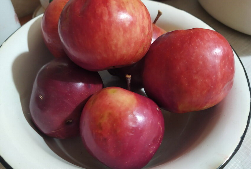 Всегда дома есть яблоки. Кушаем с дочкой)