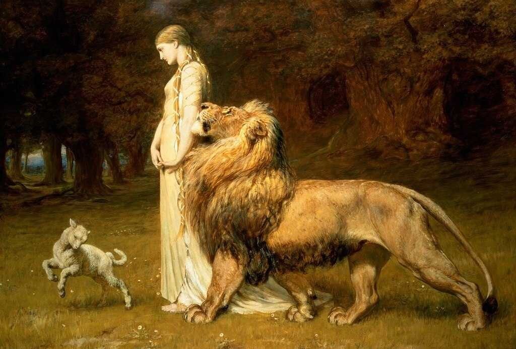 Уна и лев. Бритон Ривьер. 1880 г. 