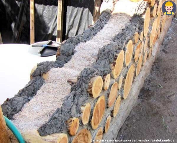 Пример слоистой кладки стены по технологии глиночурки.