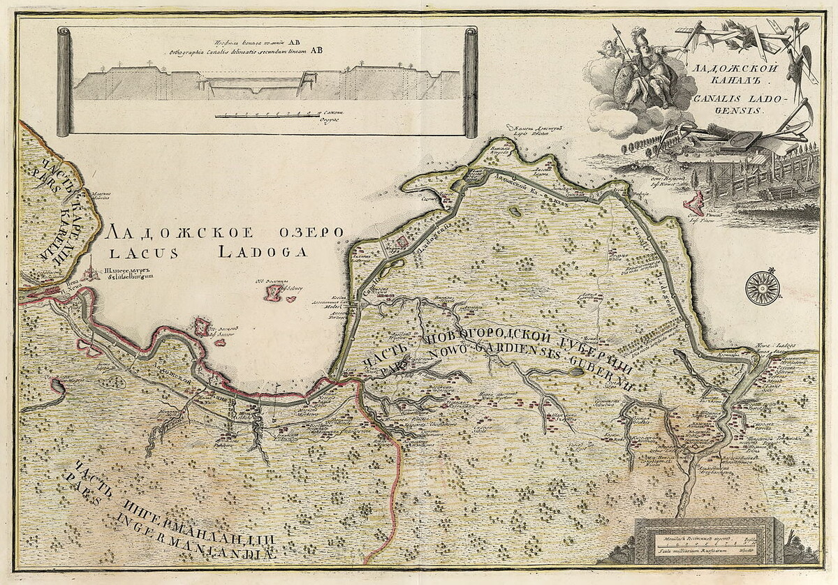 Карта Староладожского канала, 1742 г.