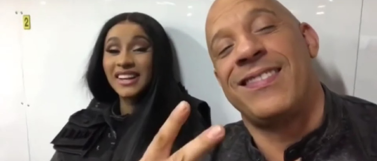 Карди Би и Вин Дизель на съёмках фильма "Форсаж 9".