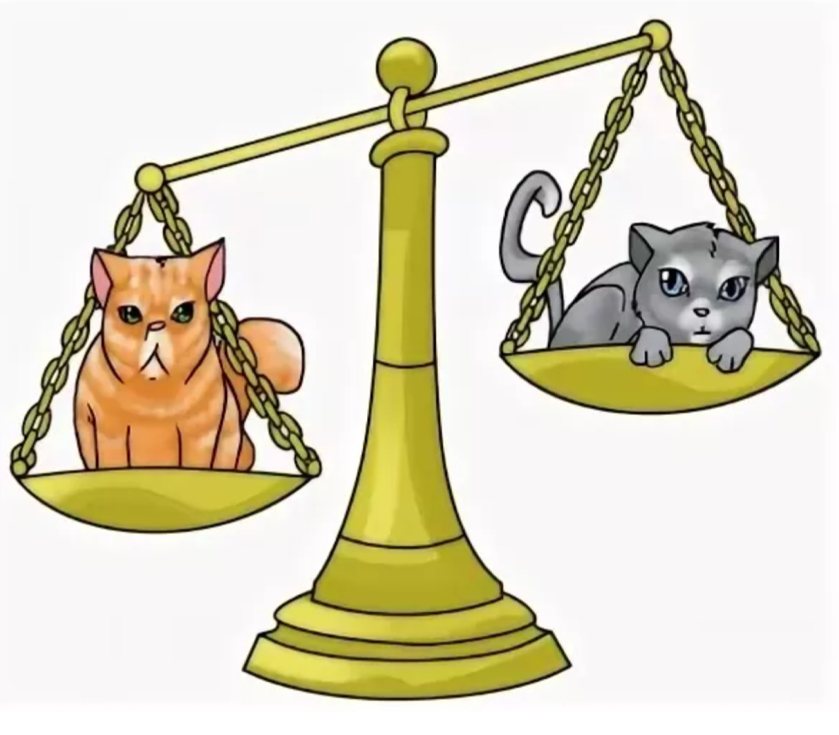 На чаше весов. Кот весы. Знаки зодиака. Весы. Иллюстрация весов. Собака и кошка весят