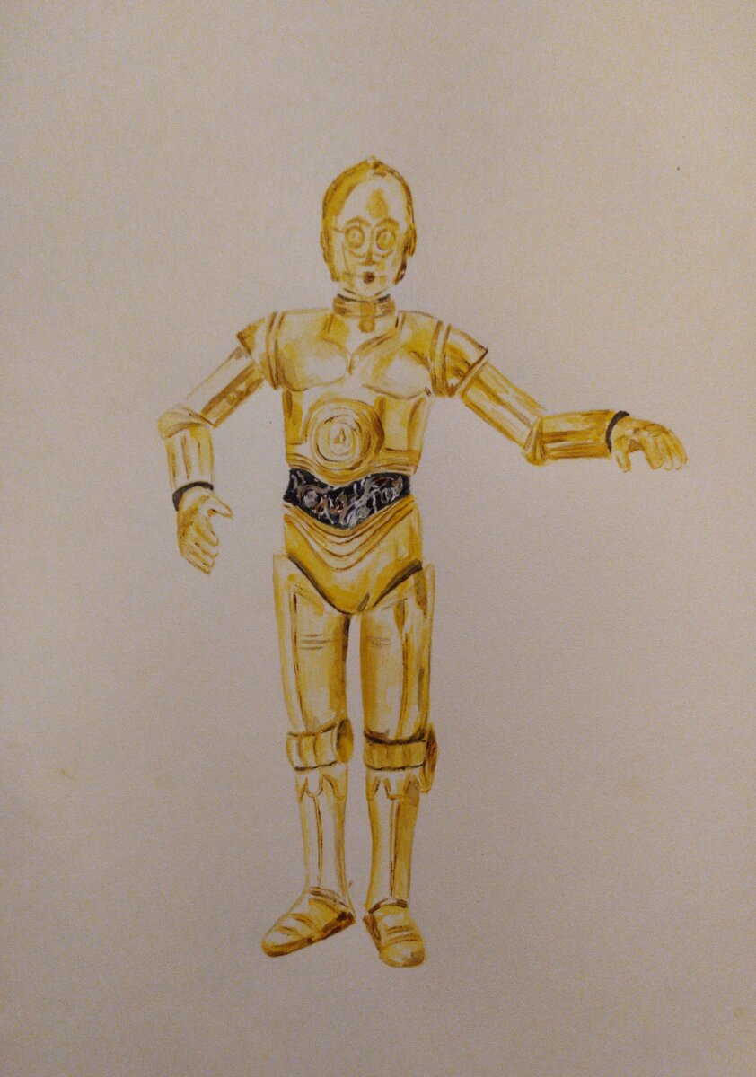 Дроид C-3PO (акварель 20Х30)