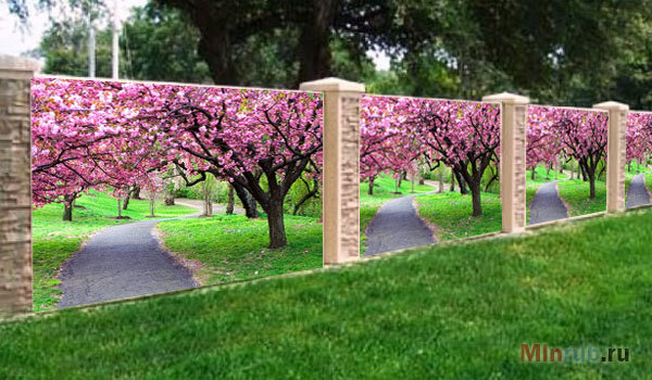 Декорирование забора фотосеткой как бизнес идея.