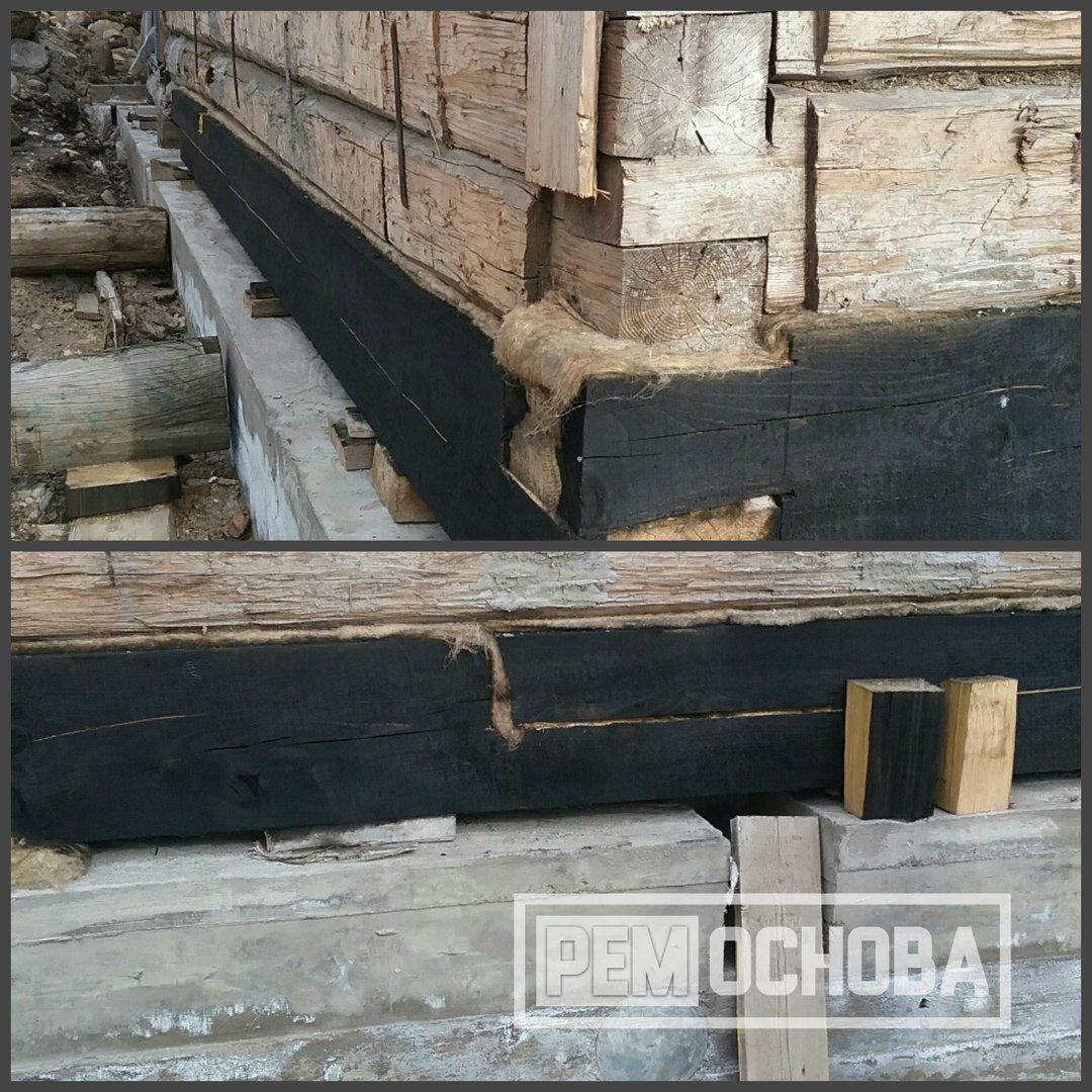 Замена нижних венцов на брус 2500Х3000 мм в деревенском доме в Вологодской области