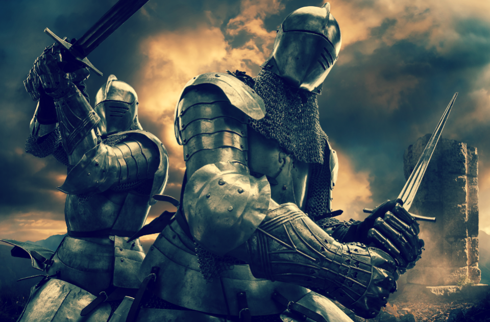 Рыцари в бою.