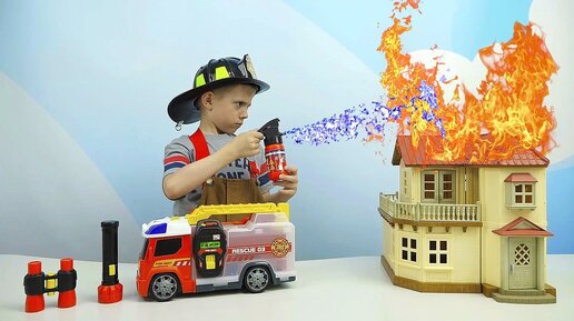 Пожарный Даник и Пожарная Машинка Кейс с оборудованием