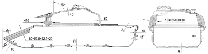 Схема бронирования Объекта 432 (Т-64). http://btvt.narod.ru/4/432.htm
