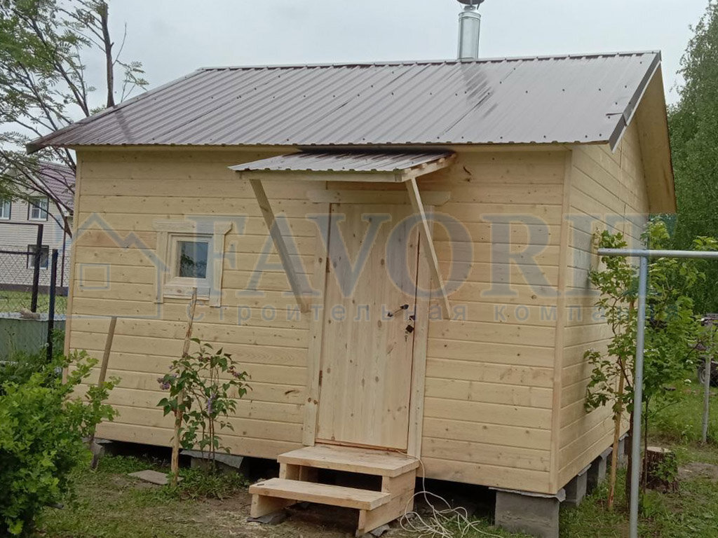 Каркасная баня 4х4 (построена компанией «Фаворит» в деревне Зименки, СНТ Весна-1)