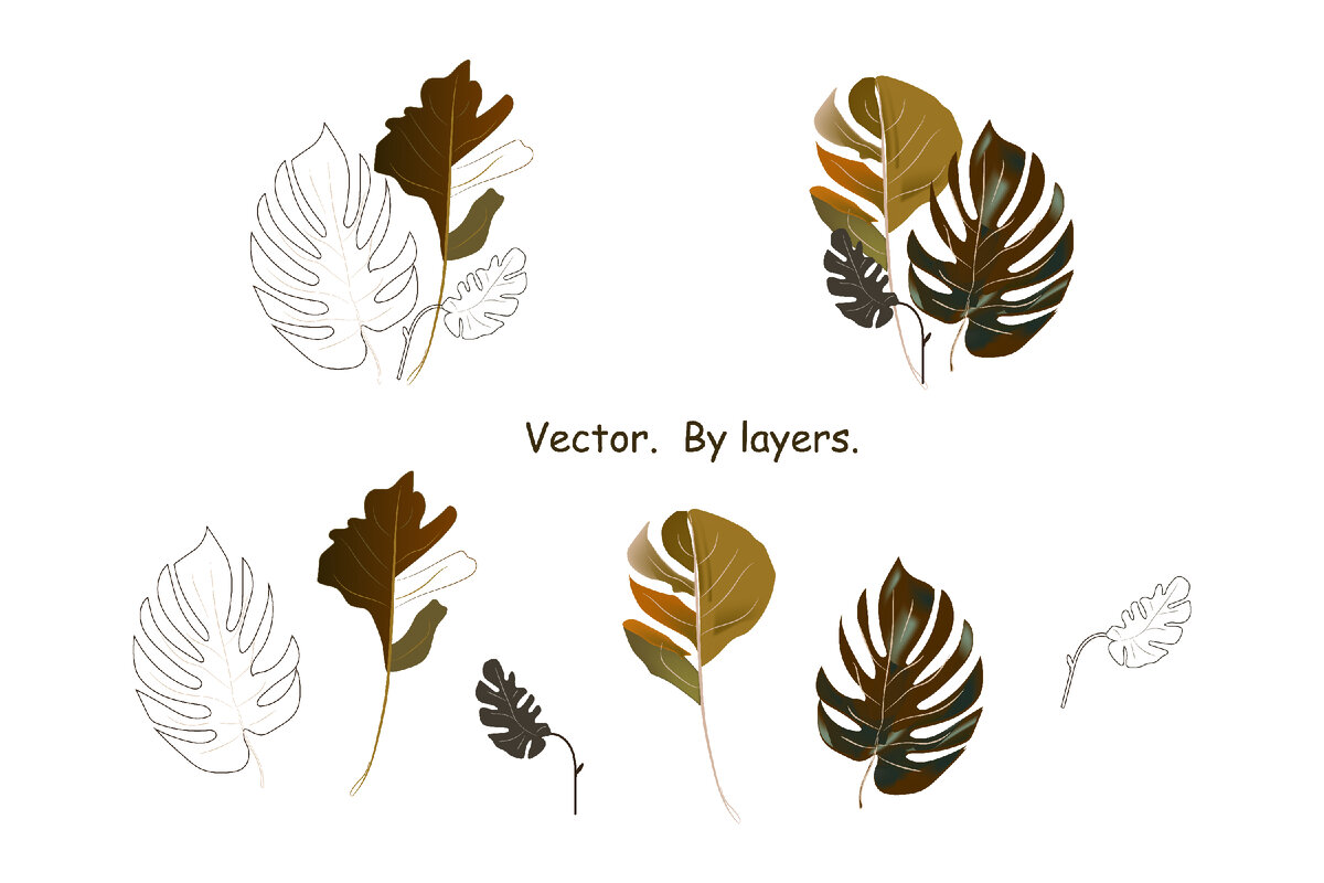 разные по форме и разные по цветовой гамме..