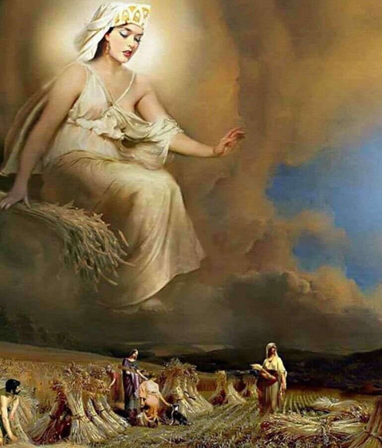 Деметра покровительствует сбору урожая