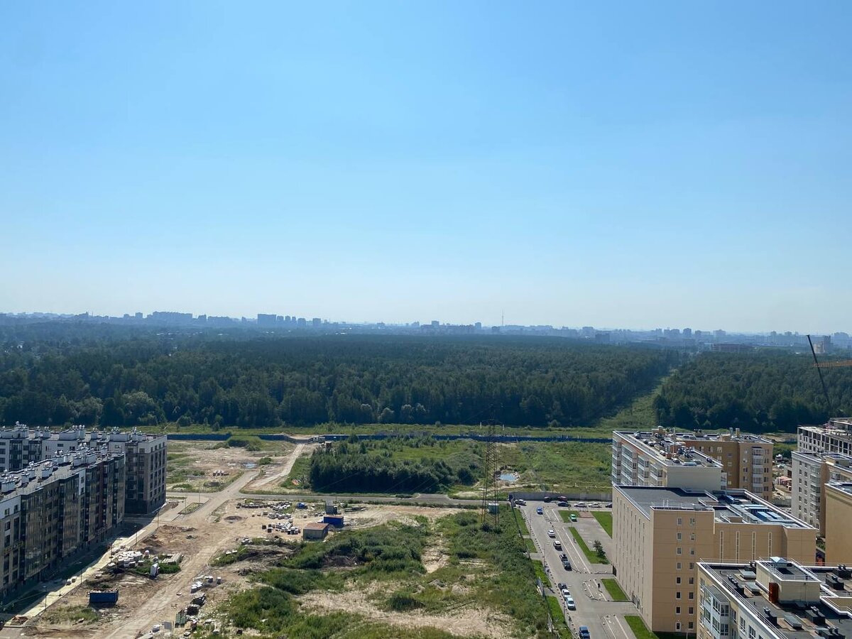 Вид на Новоорловский заказник из окон одного из домов ЖК OKLA