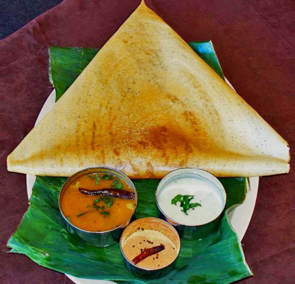 Масала доса - вкусное индийское кушанье.