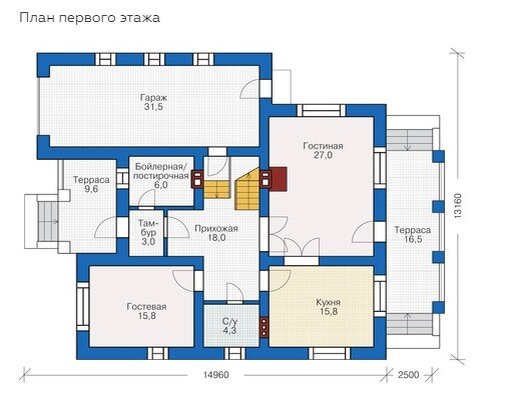 План первого этажа. Изображение с сайта plans.ru
