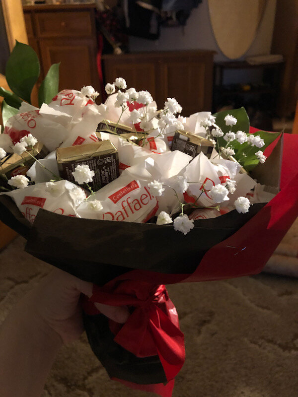 Мой первый конфетный букет.
