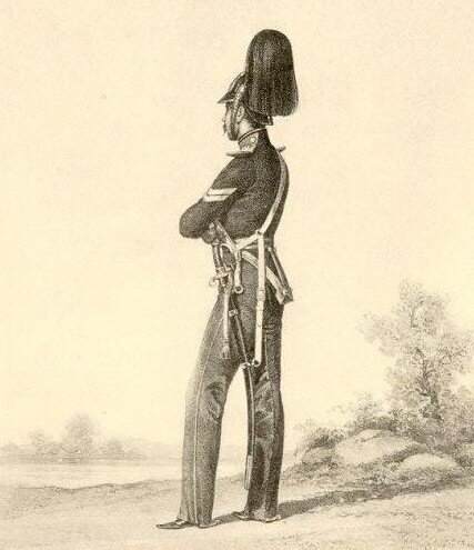 Илл. 1. Русский драгун середины XIX века с шашкой.