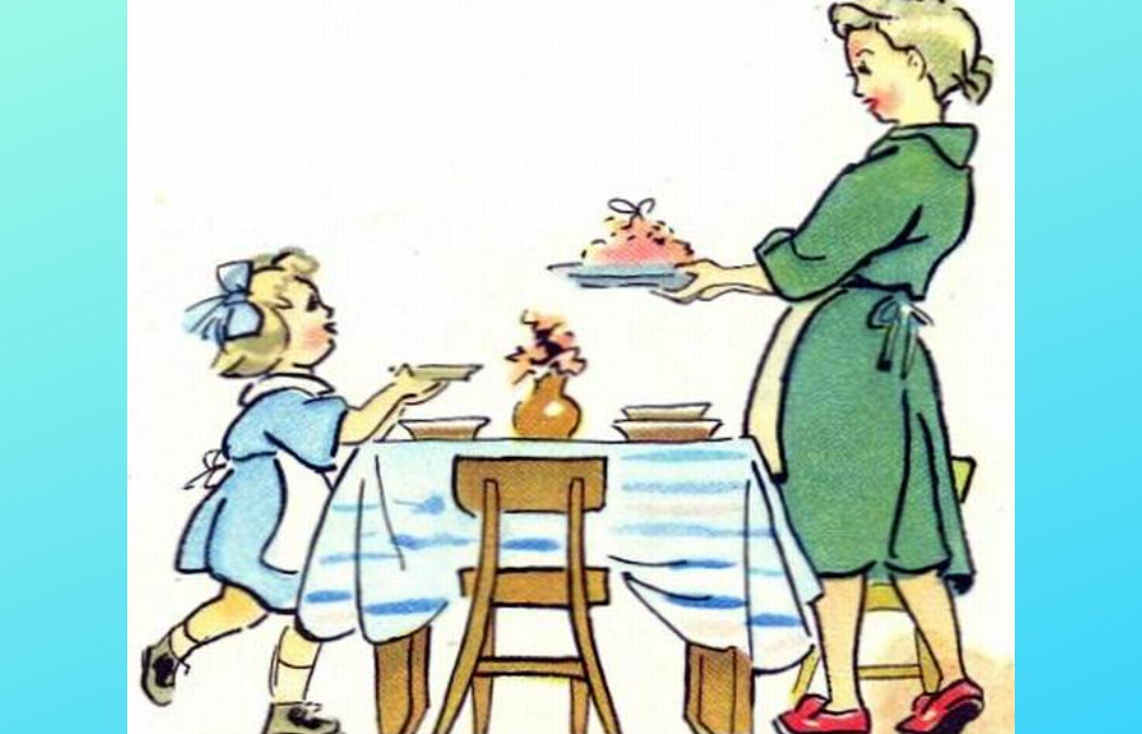 Всех кормит а сама не ест ответ. Дети накрывают на стол. Накрывать на стол картинки для детей. Накрытый стол рисунок для детей. Мама накрывает на стол рисунок.