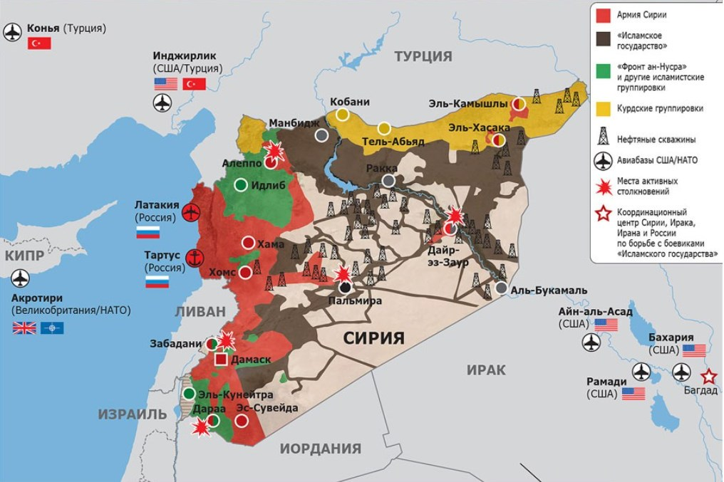 Война в сирии карта сейчас