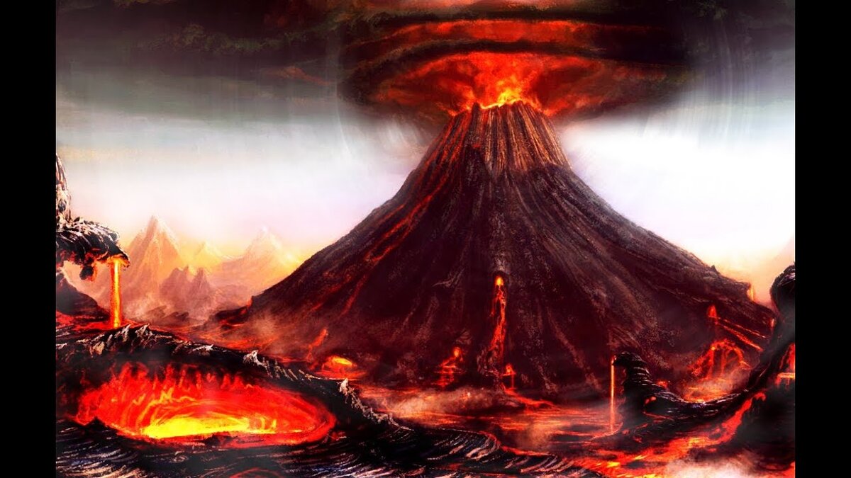 Извержение вулкана Тамбора, 1815 год. Репродукция