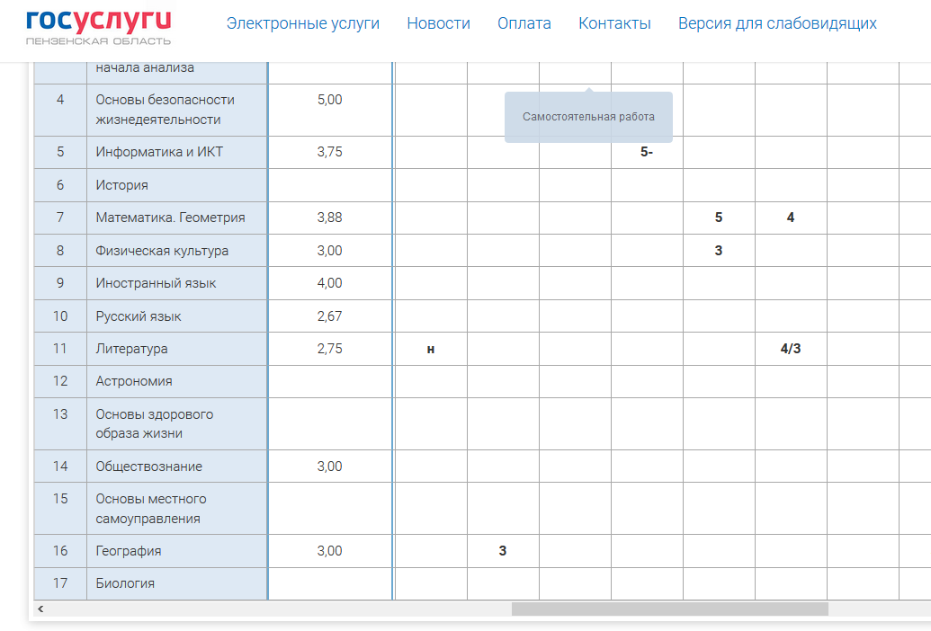 Электронный дневник школьника