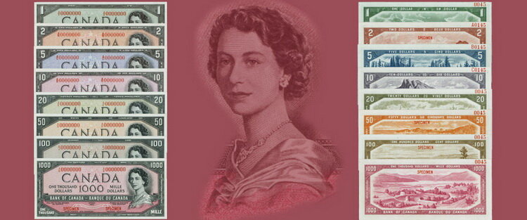 Банкноты Канады 1954 года.