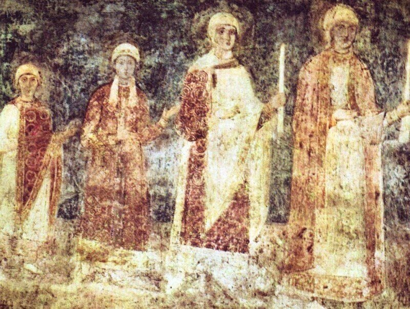 Дочери князя Ярослава Мудрого. Фрески Софийского собора в Киеве. Фото: открытые источники