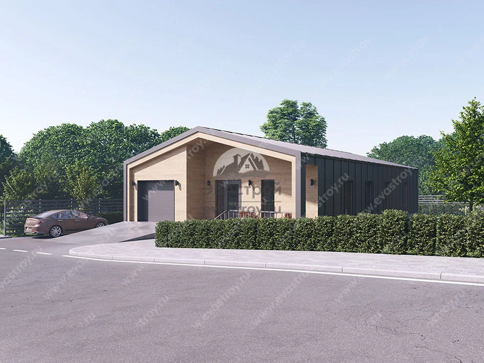 Вид на главный и правый фасад. Источник изображения: Дзен-канал "ЭВАстрой"