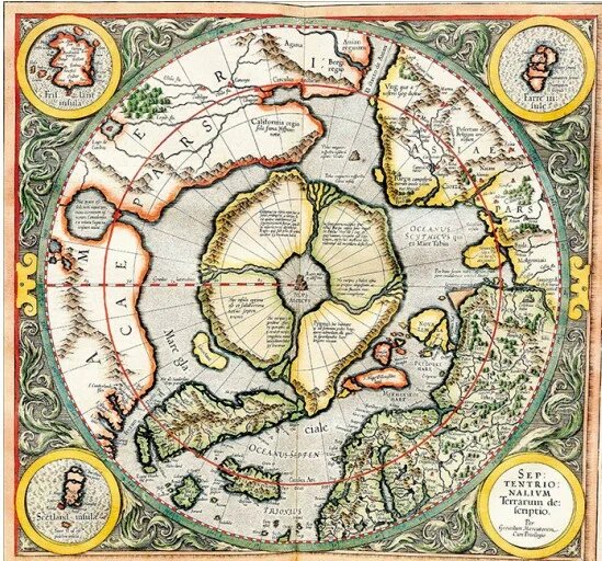 Карта Даарии, скопированная Меркатором со стены одной из пирамид в Гизе