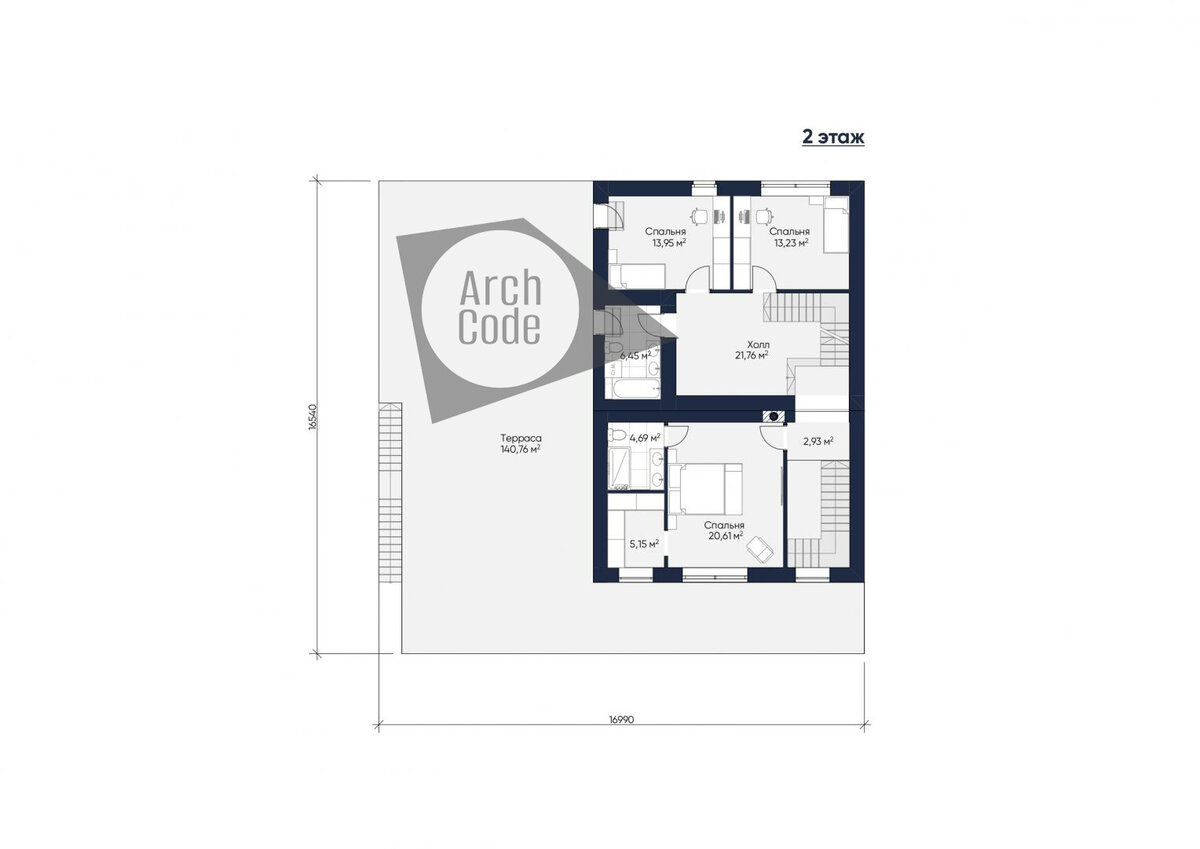 Проект трёхэтажного дома 295.94 м2 | ArchCode | Проектирование домов | Дзен