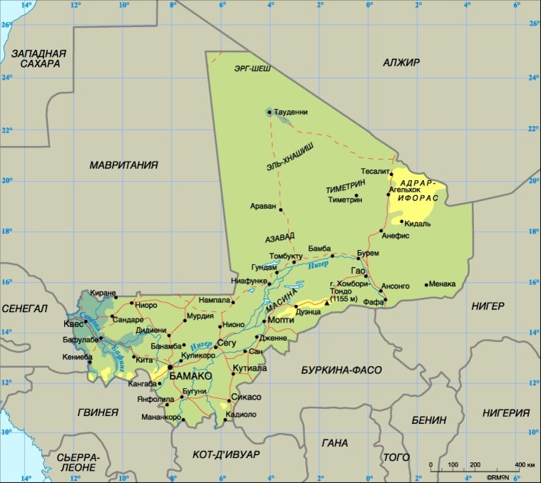 карта Мали и Томбукту.  фото: картинки яндекса.
