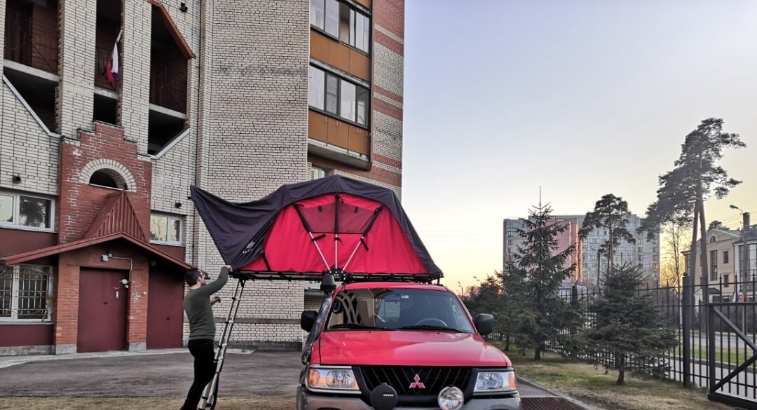 Первая установка палатки