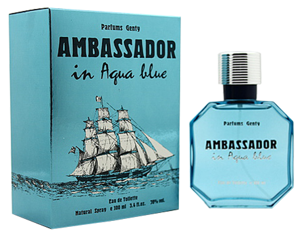 Parfum Genty Ambassador in aqua blue