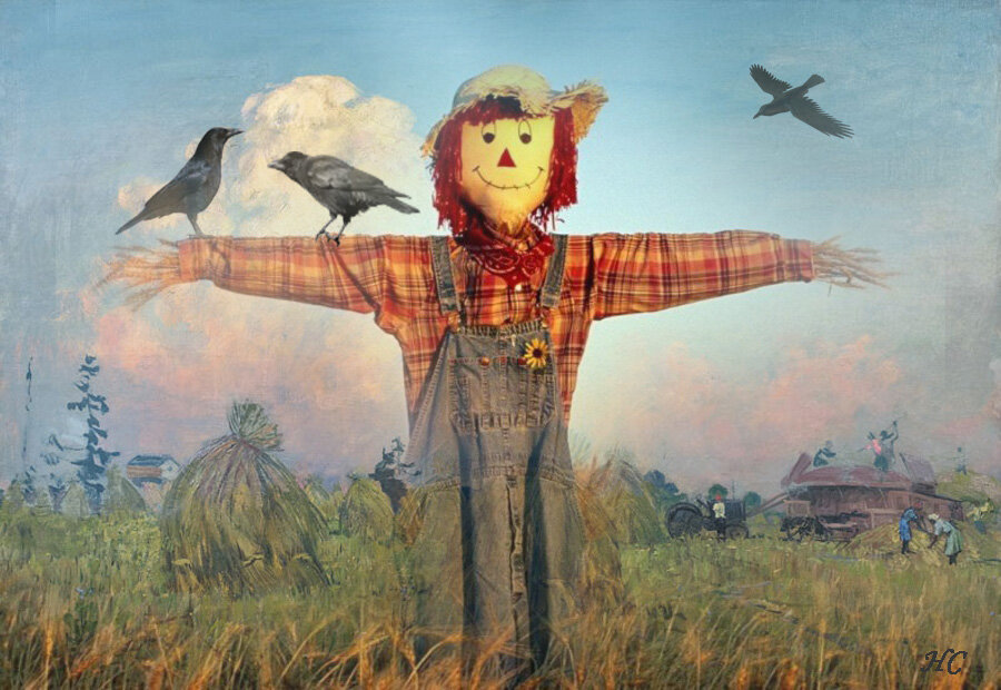 Пугало. Коллаж Нины Стрелковой.