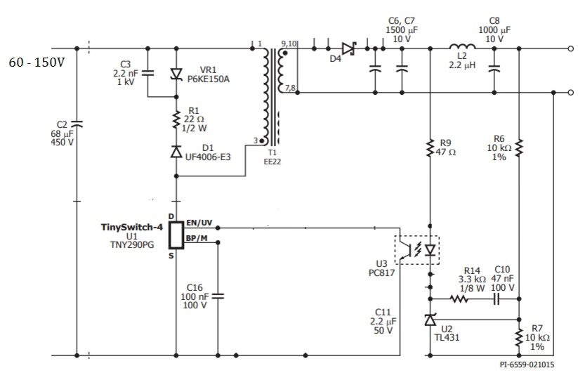 Sd4843p схема блока питания