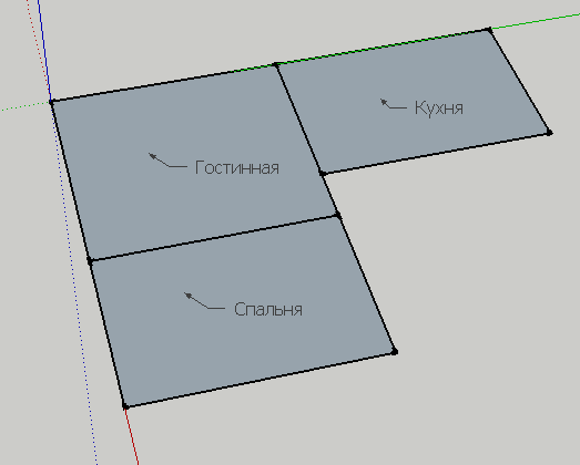 Рисуем минимальное количество комнат, позволяющих задать общие размеры здания. т.е. по одному ряду комнат в ширину и длину, или все комнаты от одного угла, до конца стен прилегающих к этому углу.