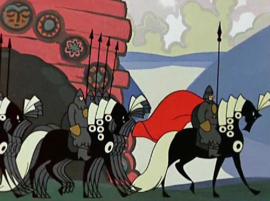Кадр из мультфильма "Сказка о золотом петушке" (1967)