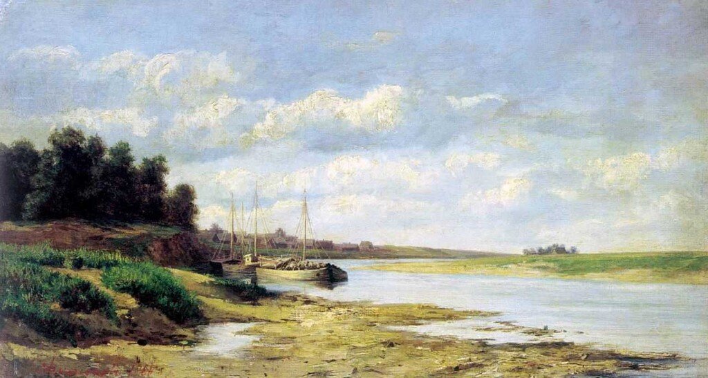 Барки на реке, 1868г