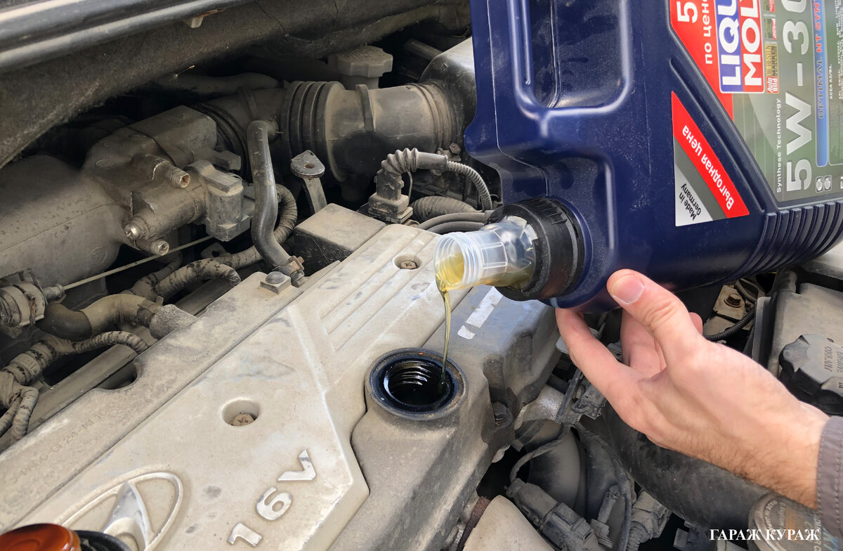 Замена масла в Хендай Гетц 1.6.