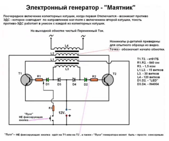 Бестопливный генератор с самозапиткой. генератор свободной энергии: схема практическая, описание