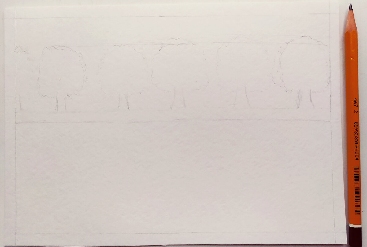 Деревья карандашом