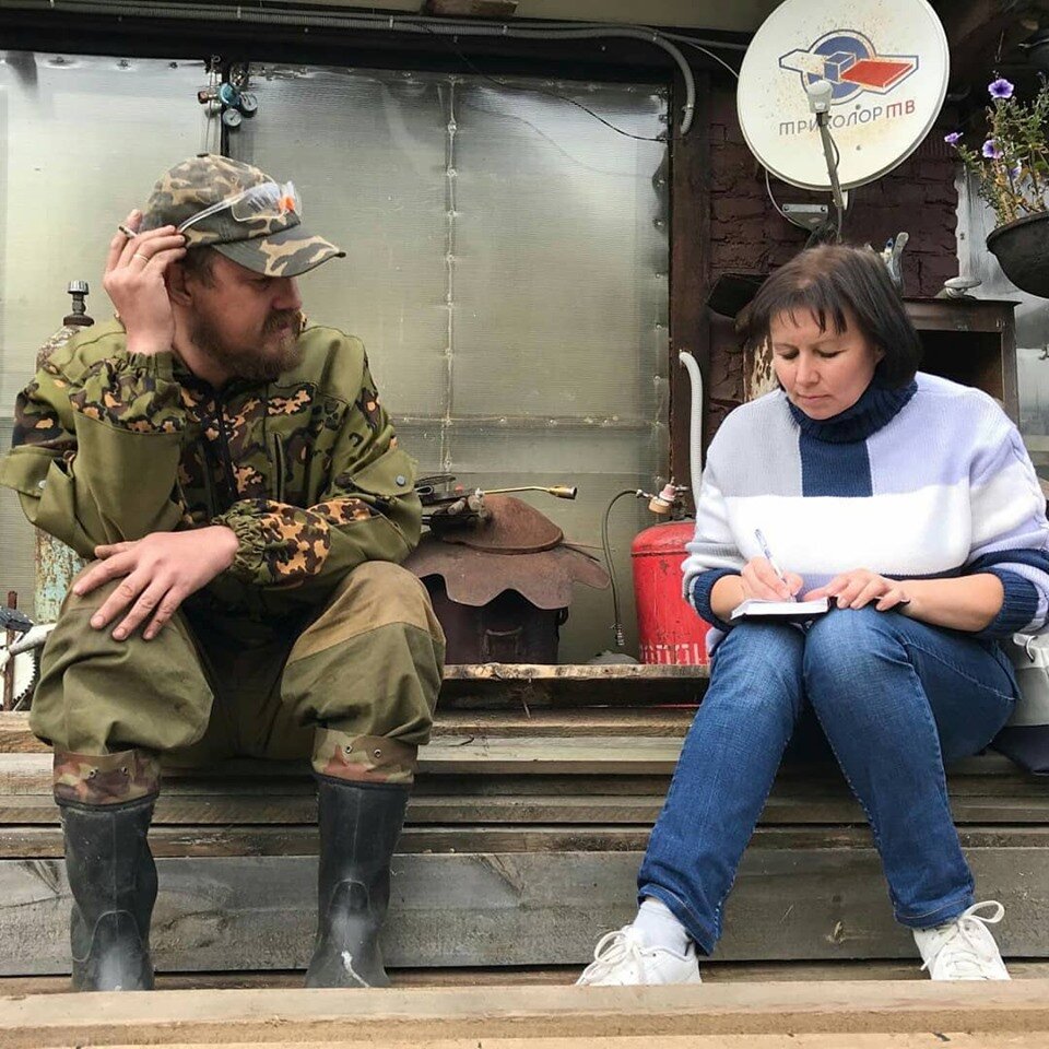 С Дмитрием Осиповым, автором этих чудесных скульптур. 