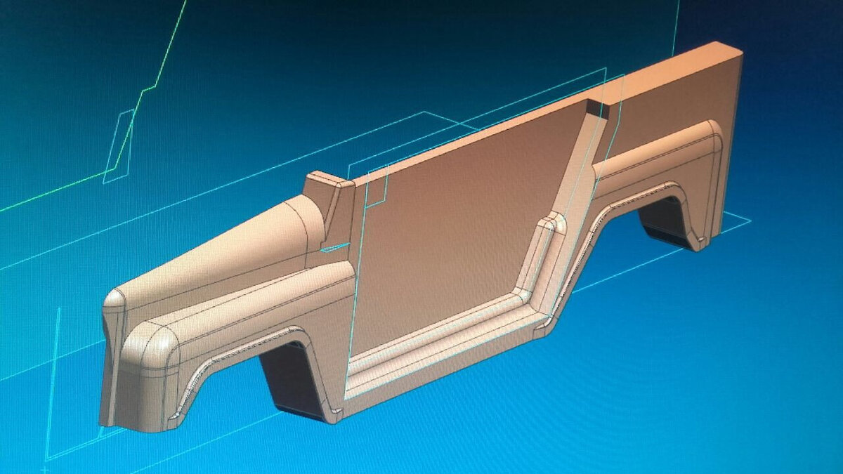 Так выглядела компьютерная 3D модель, уже разделенная на элементы для изготовления на фрезерном станке.