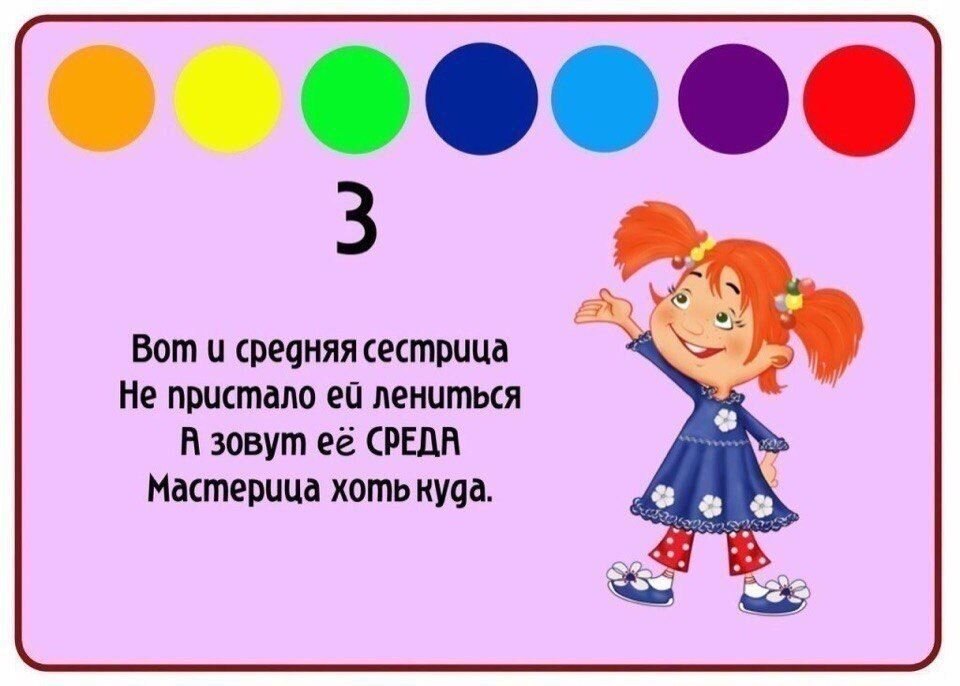 Изучаем дни недели с ребенком в картинках