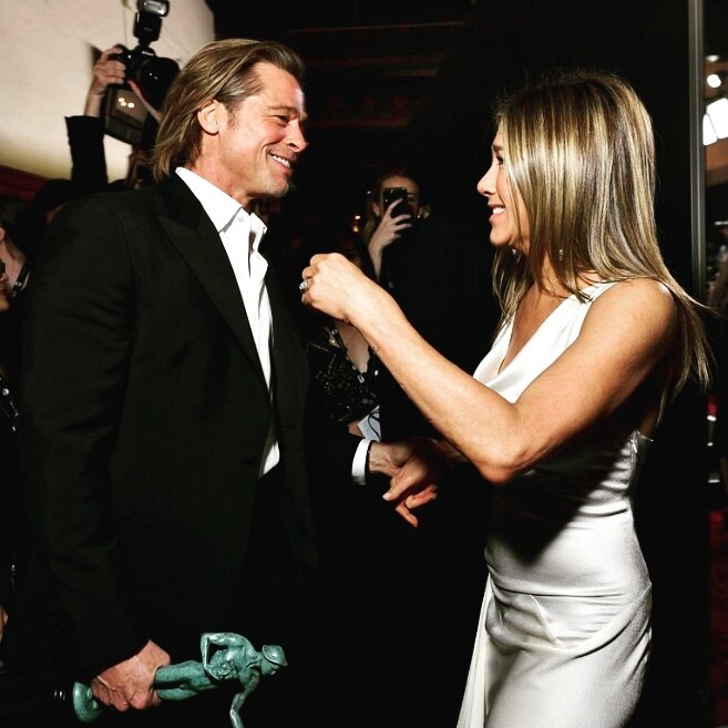 Брэд Питт и Дженнифер Энистон в 2020 году