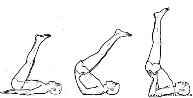 Упражнения легкой утренней разминки для улучшения кровообращения таза и нижних конечностей.