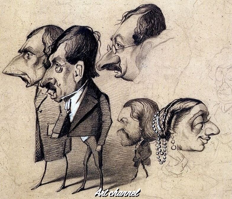 Карикатуры.  1858-1859гг. Клод Моне
